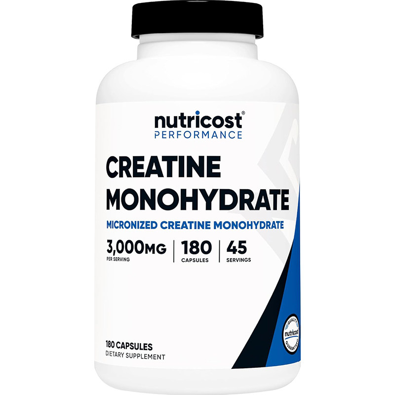 现货美国Nutricost Creatine Monohydrate一水肌酸胶囊750mg180粒