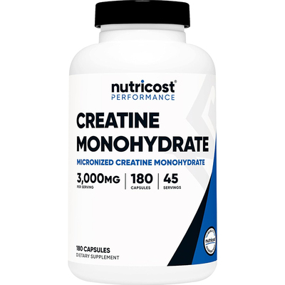 现货美国Nutricost Creatine Monohydrate一水肌酸胶囊750mg180粒