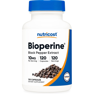 美国直邮NUTRICOST Bioperine黑胡椒提取物10mg 120粒胶囊
