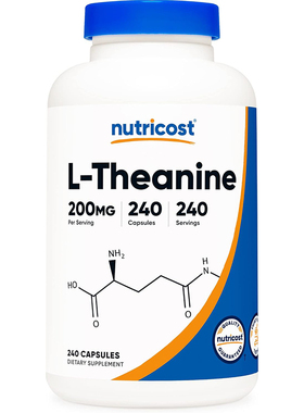 现货美国Nutricost L-Theanine L-茶氨酸 200毫克240粒胶囊