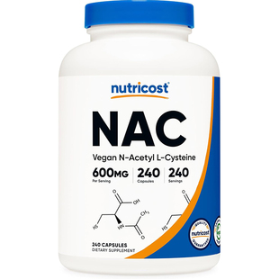 现货美国Nutricost NAC乙酰半胱氨酸600mg240粒 桥本氏甲状腺肺部
