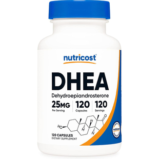 美国直邮Nutricost DHEA成人脱氢表雄酮补充剂青春素25mg 120粒