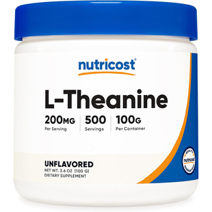 现货美国Nutricost 左旋茶氨酸粉剂 L-Theanine 原味100克