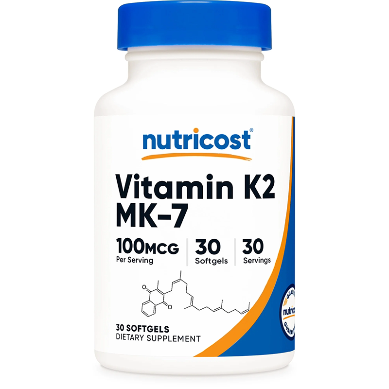 现货Nutricost Vitamin K2 MK-7 维生素K2 软胶囊 100mcg 30粒图片