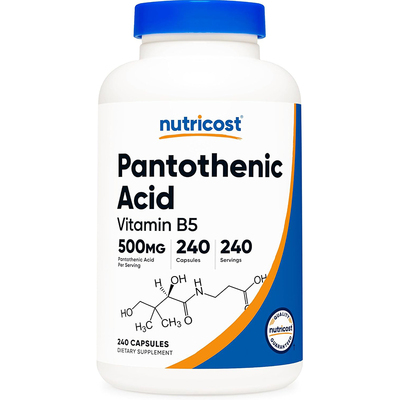 现货美国Nutricost Pantothenic Acid维生素B5胶囊500mg 240粒