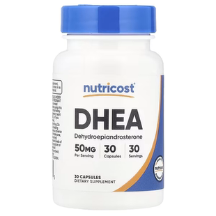 美国直邮Nutricost DHEA成人脱氢表雄酮补充剂青春素50mg 30粒