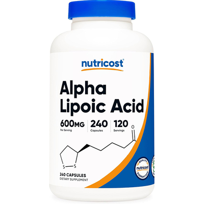 现货美国Nutricost Alpha Lipoic Acid右旋硫辛酸600毫克240粒