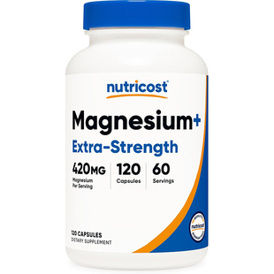现货美国Nutricost Magnesium加强型甘氨酸镁 氧化镁 镁胶囊120粒
