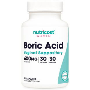 现货美国Nutricost Boric Acid硼酸 女性私密部位栓剂 600mg 30粒