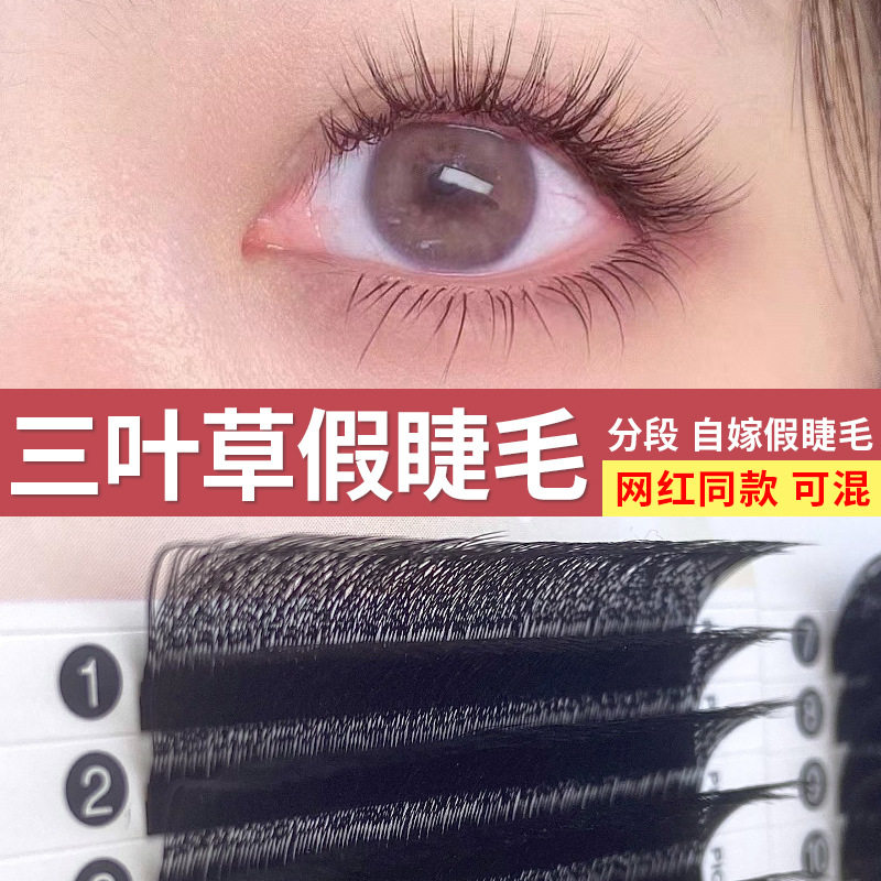 0.05三叶草嫁接睫毛 软毛不散根眼睫毛 自然浓密3叶草睫毛