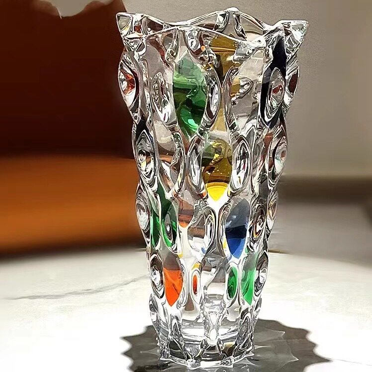新款欧式水晶花瓶插花水培植物大号富贵竹百合花玻璃客厅卧室居家