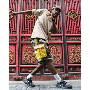 COZMINE X Headline khaki camo 重工 水洗 多袋 短裤 流行 宽松