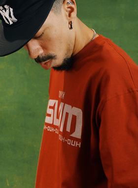 COZMINE 矿客兄弟 HIPHOP单曲SLAM DESIGN SERIES TEE红色长袖