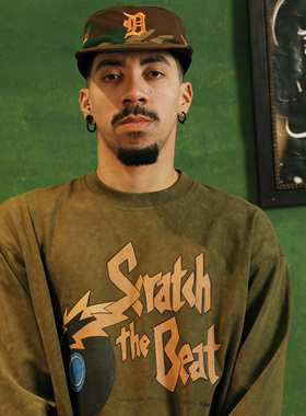 COZMINE 矿客兄弟 经典歌曲Hey DJ DESIGN SERIES TEE军绿色长袖