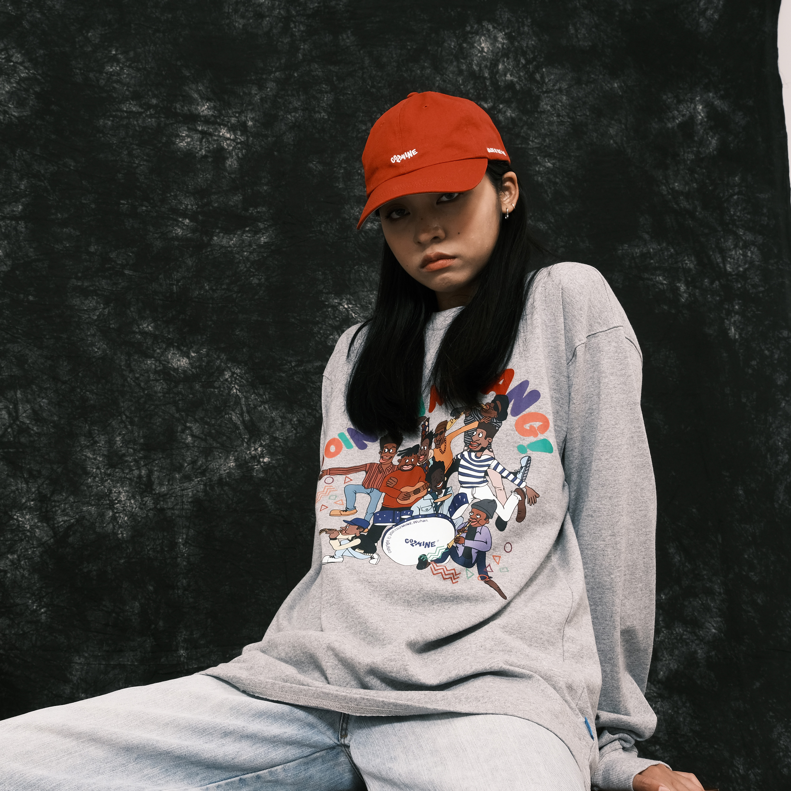 COZMINE 矿客兄弟 Native Tongues嘻哈说唱乐队 秋季圆领长袖tee