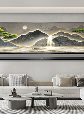 高山流水电表箱装饰画电子时钟表客厅配弱电箱开关盒遮挡挂画生财