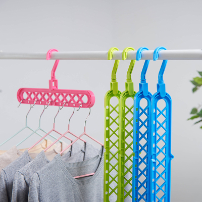 家用多功能收纳九孔衣架3个装
