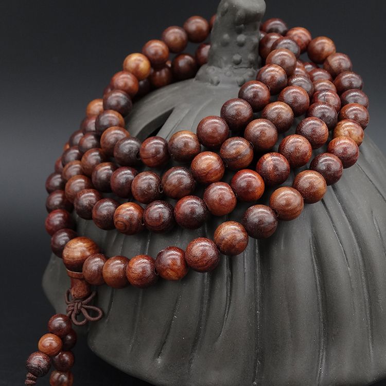 天然越南黄花梨手串108颗手链紫檀柳珠橄榄子男女情侣款流行饰