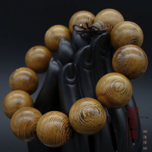 天然鸡翅木手串男女款108颗饰品民族风手链红木檀香黄色木质文玩