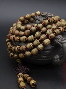 天然小金钟菩提子108颗珠手链手串 金钟菩提念珠 文玩饰品