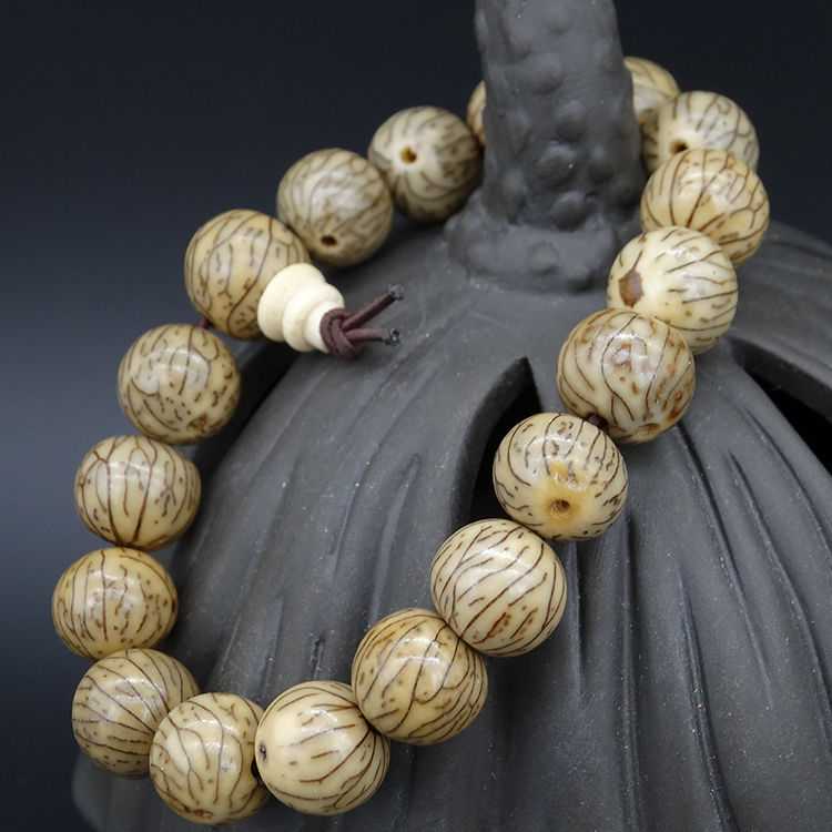 天然小银线菩提子珠手链 花银线菩提手串 男女情侣念珠手链天然