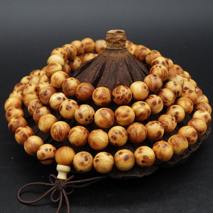 手饰太行山崖柏木108颗手串 满瘤疤陈化料崖柏2.0 柏木手链珠