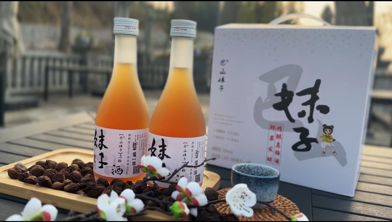 达州特产巴山妹子梅子酒300ml低度低碳13度6瓶装