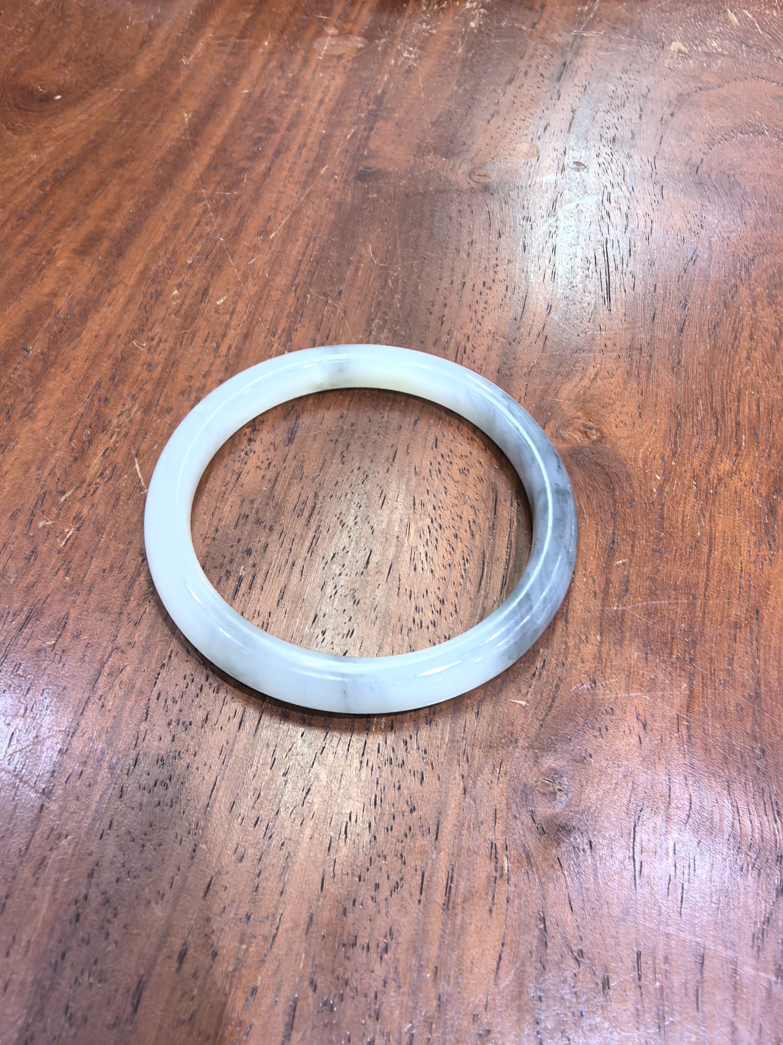 新疆和田籽料青花玉白青花细条手镯55口