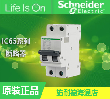 【原装正品】施耐德小型断路器 IC65N 2P C50A A9F18250