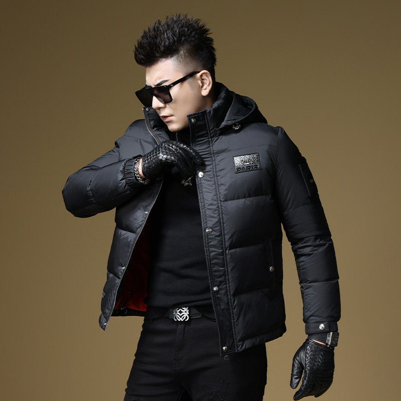 新款冬季男士潮牌保暖连帽羽绒服