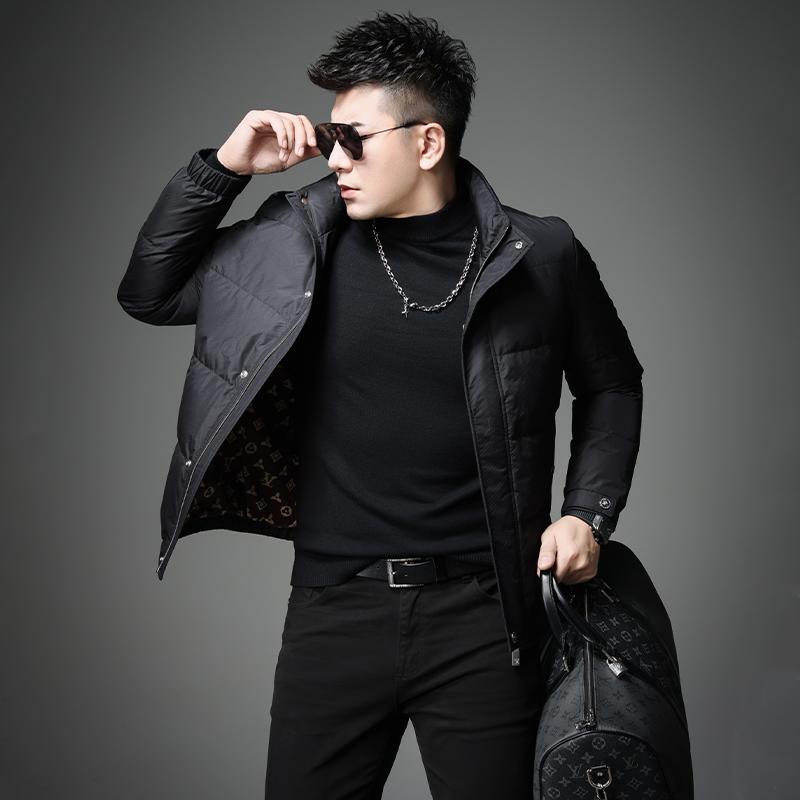 冬季新款男士短款立领羽绒服