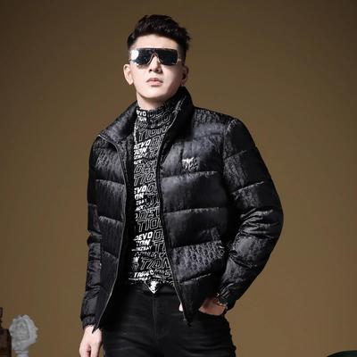 欧洲站高品质男装字母暗纹羽绒服
