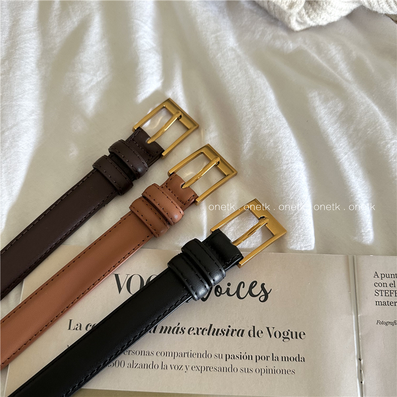 质感绝了~皮带二层牛皮韩版简约