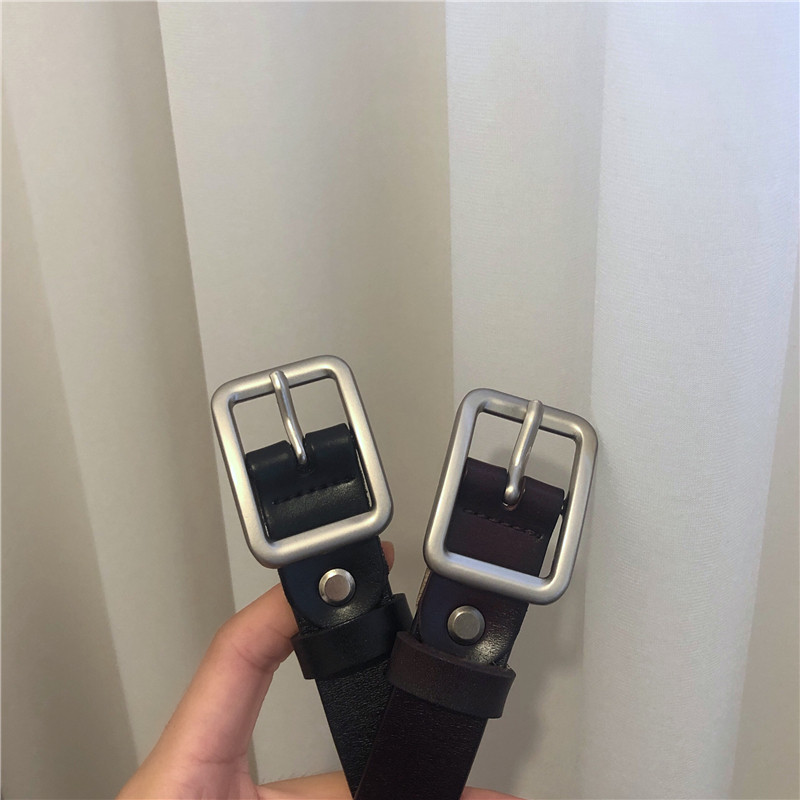 方扣新款ins风韩国学院二层皮带
