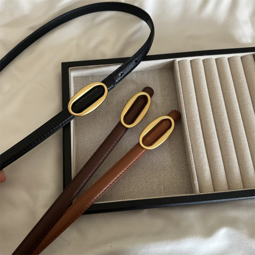 日常通勤漂亮小腰带精致软牛皮