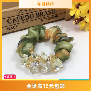 日韩版南韩国头绳发绳发圈扎头马尾皮筋布艺雪纺头饰发饰水晶水钻