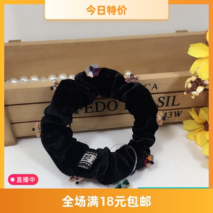 日韩版南韩国发绳发圈皮筋头绳大绒布艺头饰发饰新款可爱水晶时尚