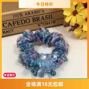 日韩版南韩国头绳发绳发圈扎头马尾皮筋布艺雪纺头饰发饰水晶绢纱