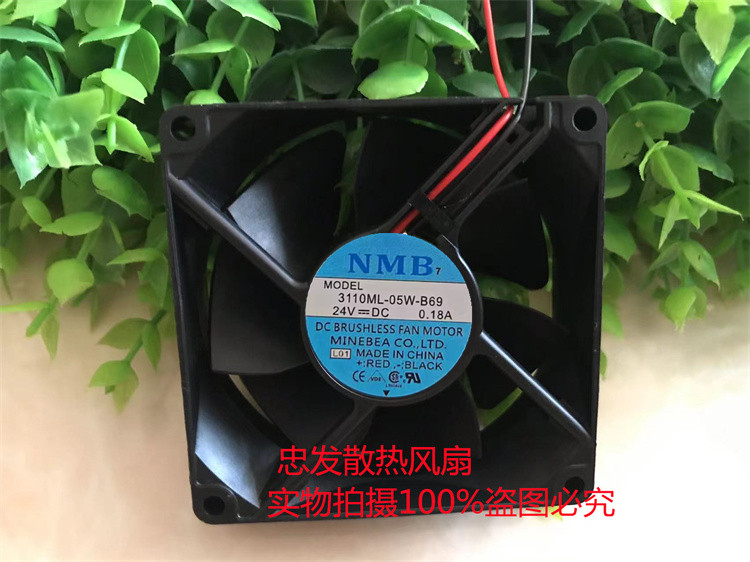 原装NMB 8025 24V0.18A 3110ML-05W-B69 8cm变频器工控机散热风扇