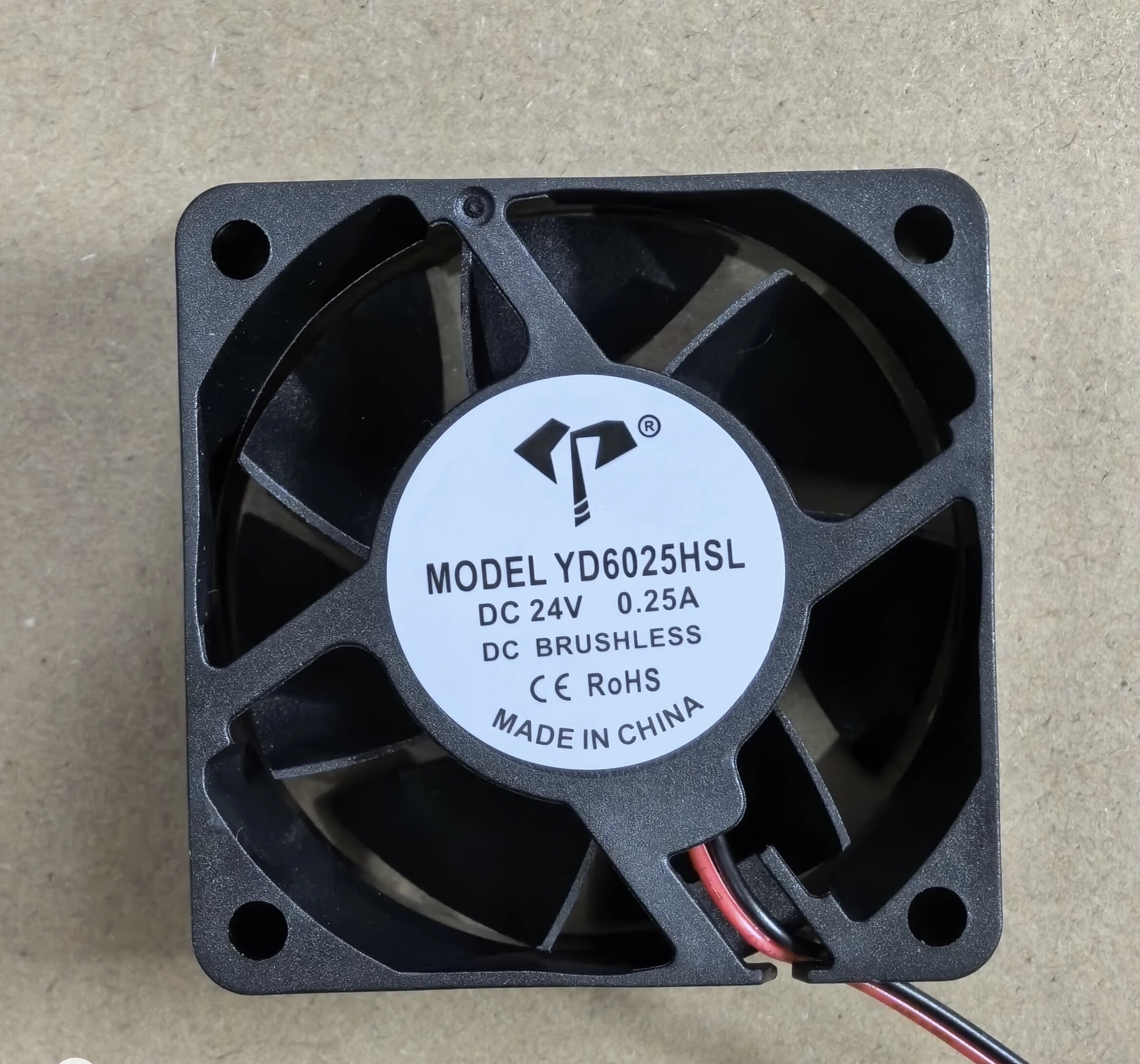 亿达 YD6025HSL 6025 DC 24V 0.25A 6CM 2线 变频器散热风扇