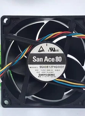 9GA0812P4G0031 12V 0.48A 8CM 8025 4线PWM机箱散热风扇三洋