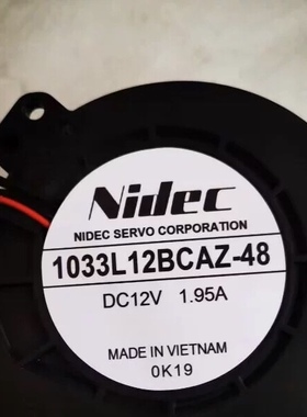 NIDEC全新 E1033L12BCAZ-48 DC12V 1.95A 离心涡轮鼓风机 风扇