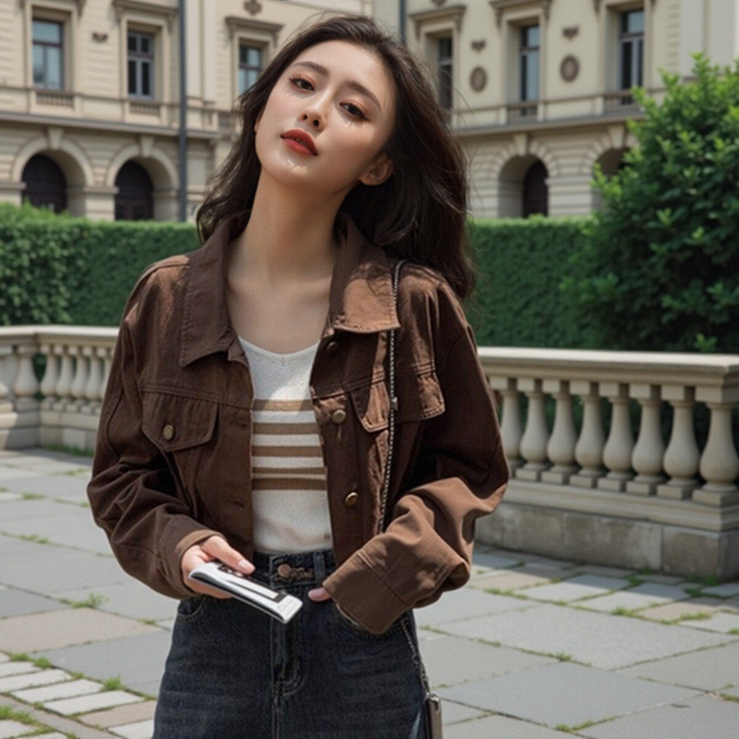 早春短款牛仔外套女小个子宽松