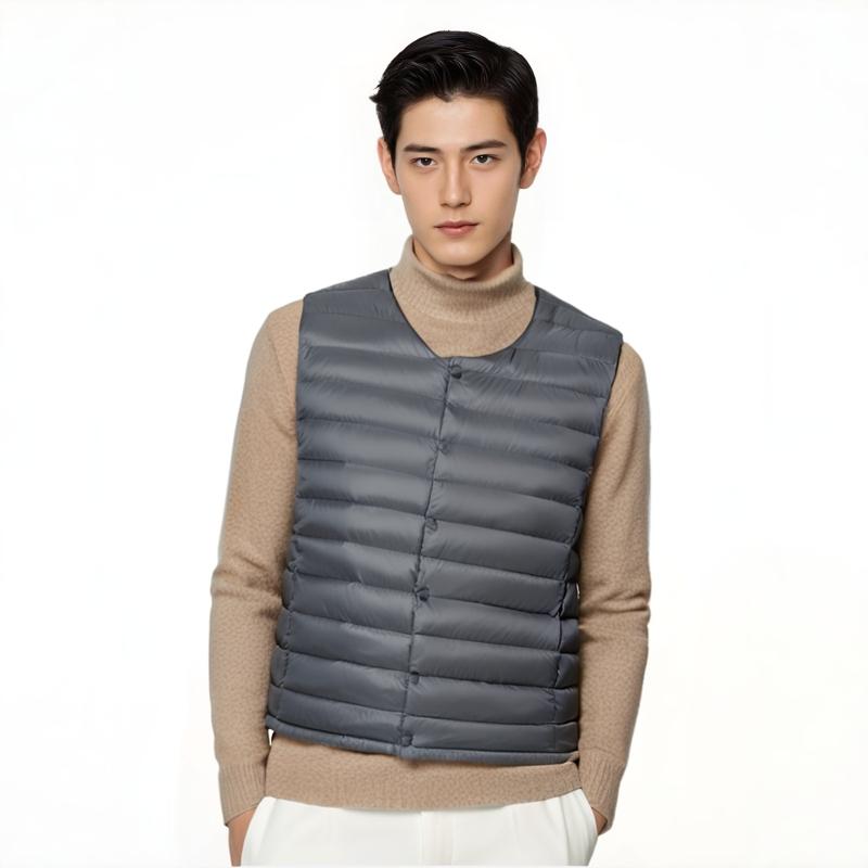 90%白鸭绒无领羽绒马甲