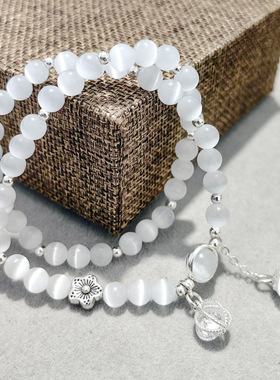 月光石熊猫石手链手串