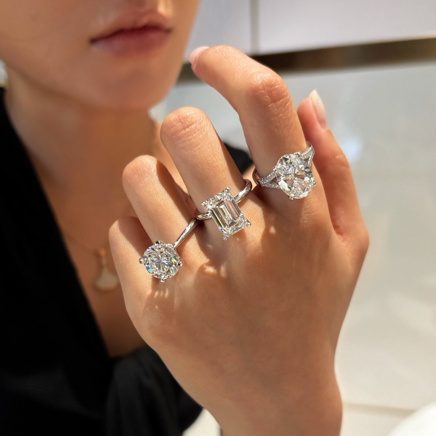 18K白金IGI培育钻5克拉圆钻婚戒 人工人造合成钻石结婚求婚戒指女
