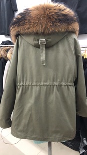 毛袖 露思同款 休闲宽松版 时尚 皮草外套女 兔毛加长内胆派克服中长款