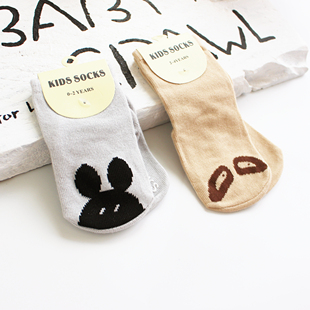春秋0-4岁小童儿童女童男童宝宝婴幼儿卡通不对称纯棉袜子特