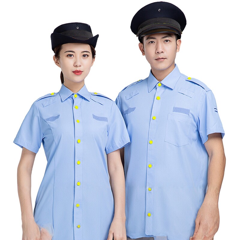 新款工作衬衣男女款式物业管理部门工装综合长短袖夏季内衬衣制服