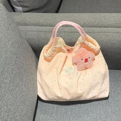 薄荷曼波帆布包手提包小拎包女大容量学生旅行轻便上班通勤兔子包